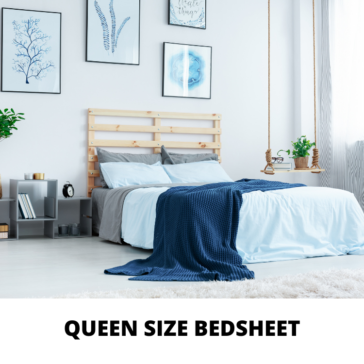 Pure decor pure cotton super king size double bedsheets with two pillow covers plain queen single India bedsheet set bed buy online
